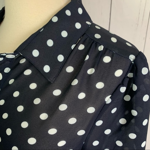 ModCloth | black white polka dot button down blouse - Picture 10 of 12